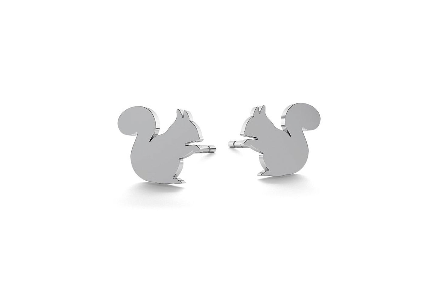 Tiny Squirrel Earrings - Silver