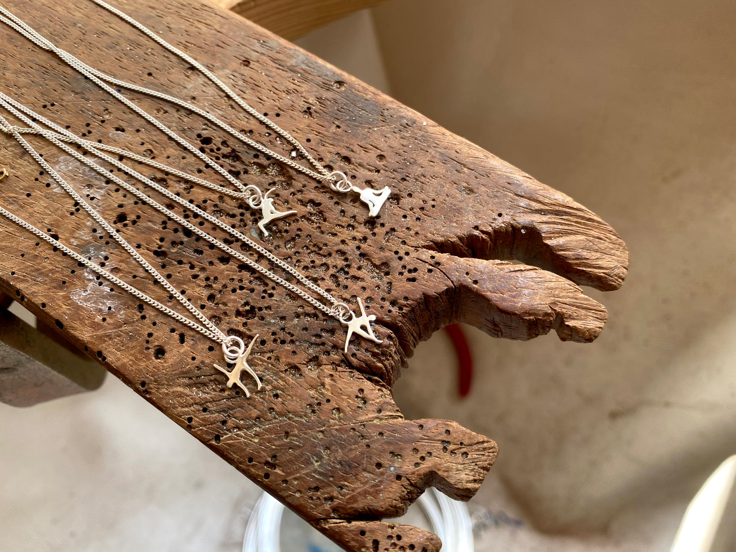 Tiny Yoga Pendants - Silver