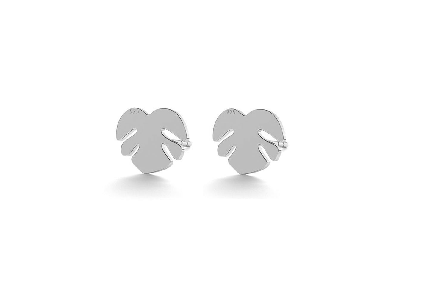 Tiny Leaf Earrings - Silver