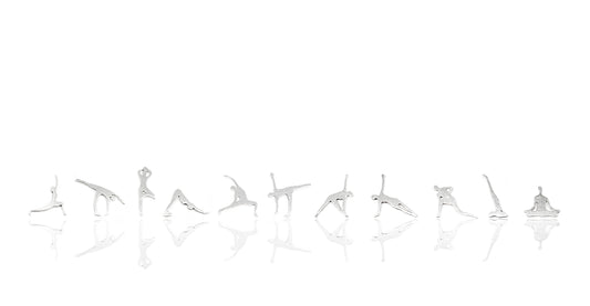 9X - Tiny Yoga Earrings - Silver