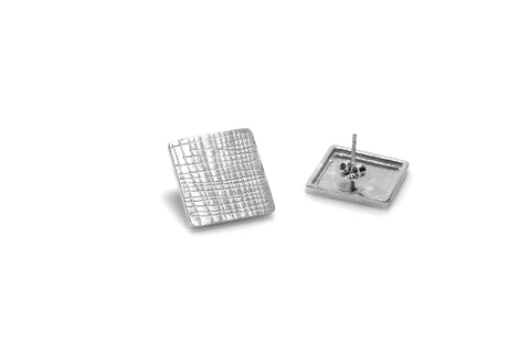 Grid Earrings - Silver