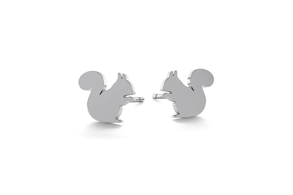Tiny Squirrel Earrings - Silver