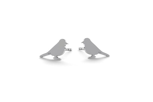 Tiny Bird Earrings - Silver