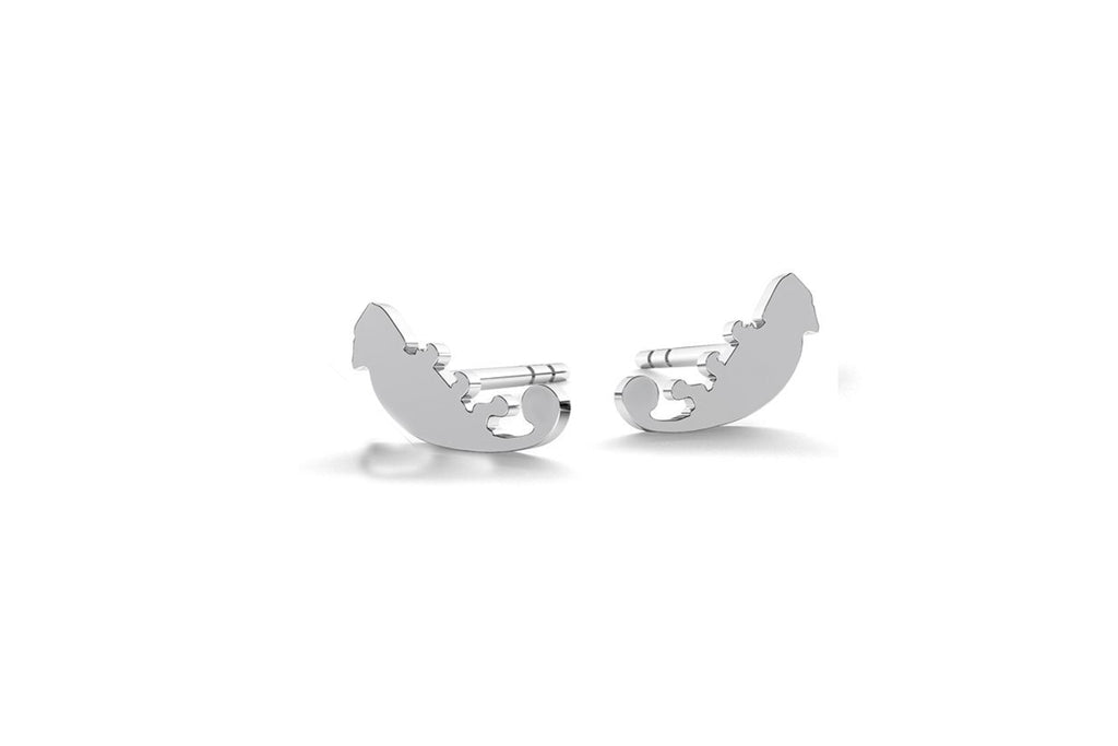 Tiny Chameleon Earrings - Silver