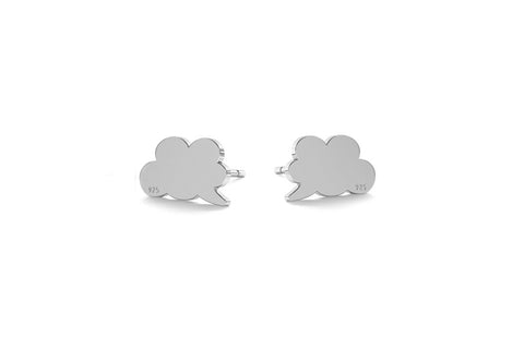Small Cloud Earrings - Silver