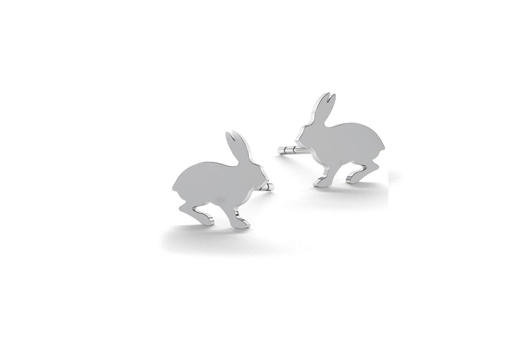 Tiny Rabbit Earrings - Silver