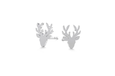 Tiny Deer Earrings - Silver