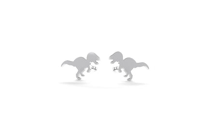 Tiny Dinosaur Earrings - Silver