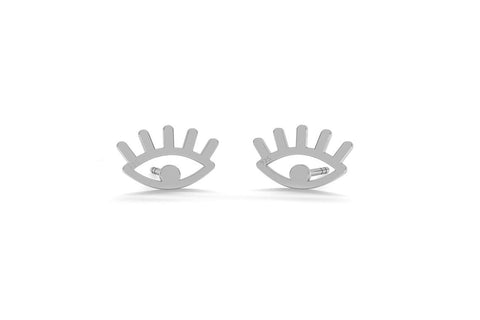 Small Eye Earrings - Silver