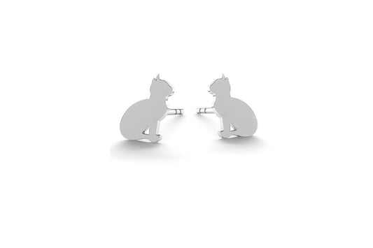 Tiny Cat Earrings - Silver or Gold Plated