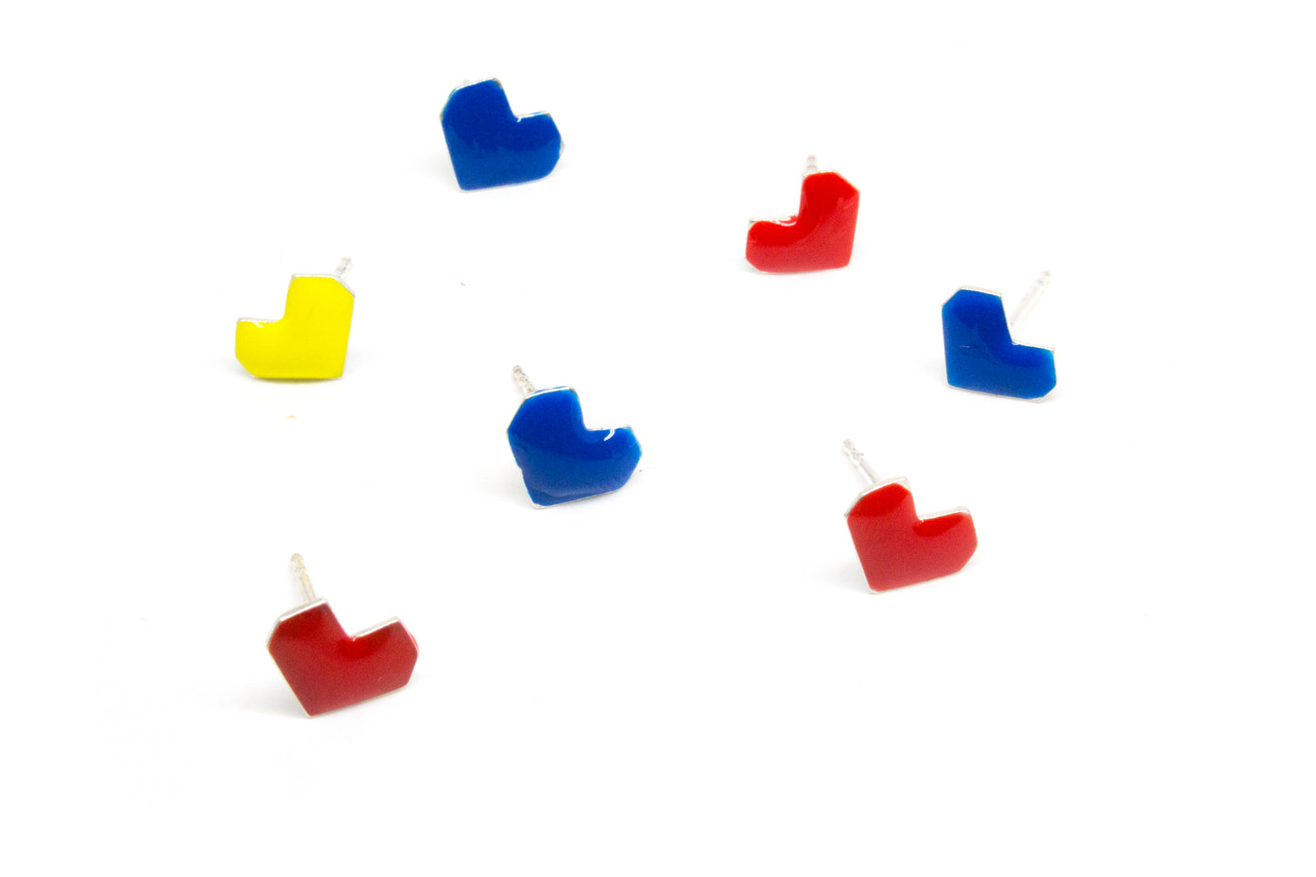 Colorful Heart Stud Earrings