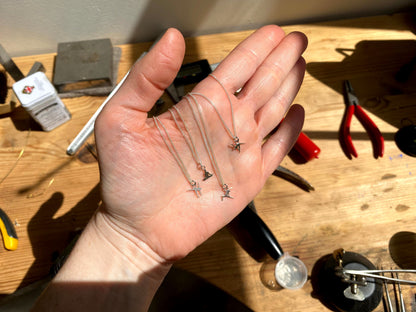 Tiny Yoga Pendants - Silver