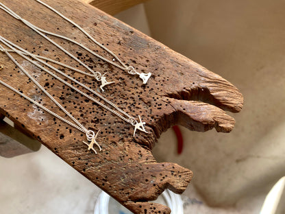 Tiny Yoga Pendants - Silver