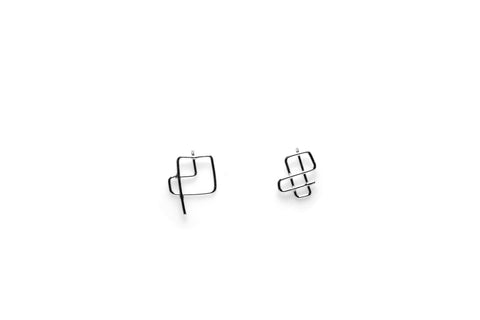 Mondrian Earrings - Silver