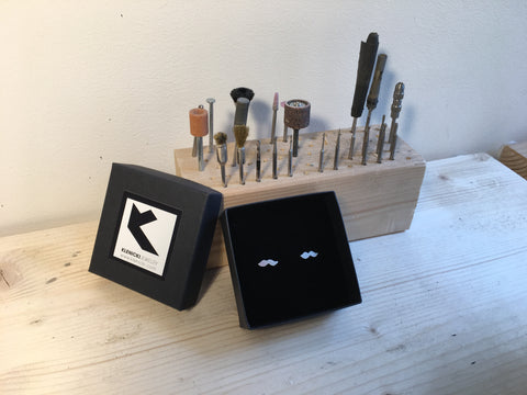 Moustache Earrings - Silver