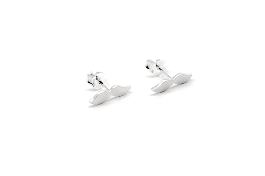 Moustache Earrings - Silver