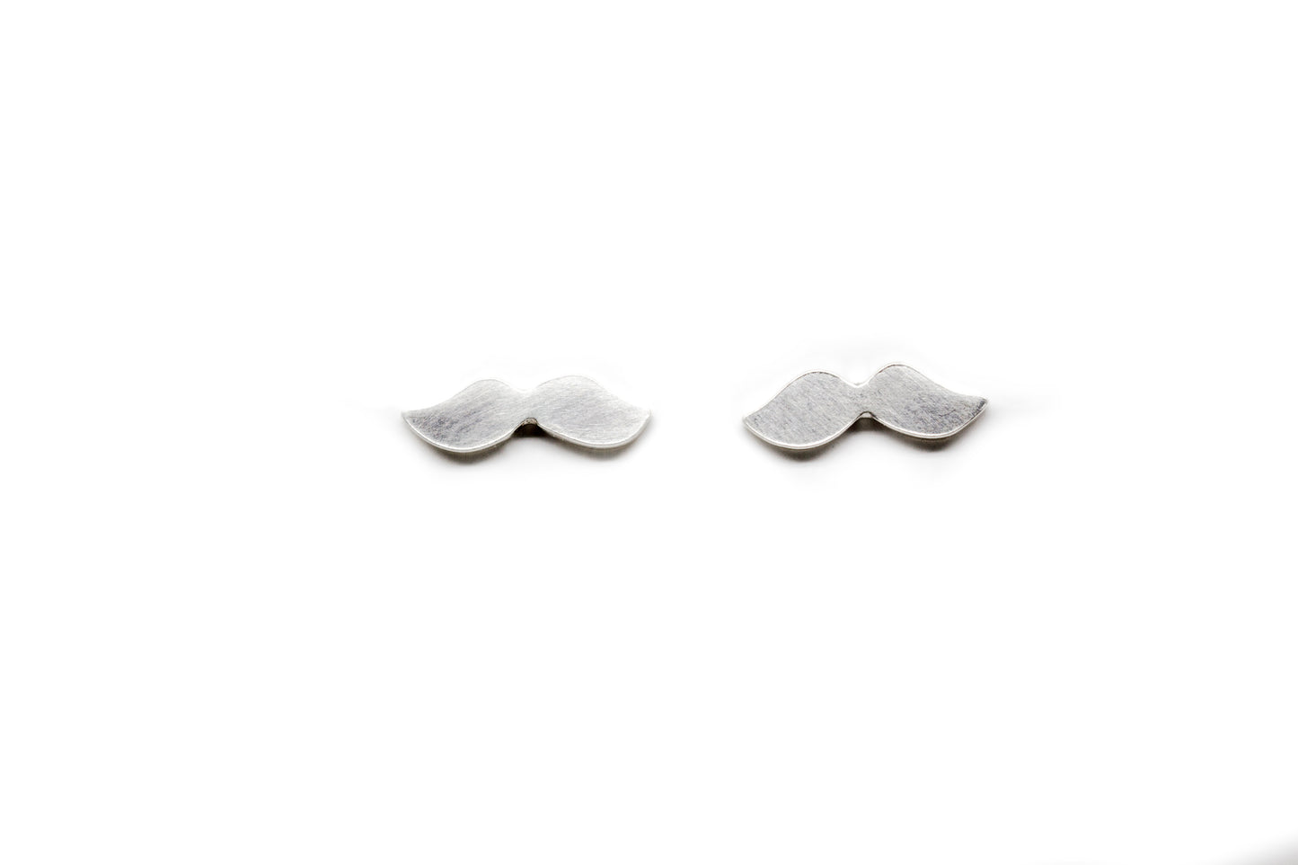 Moustache Earrings - Silver