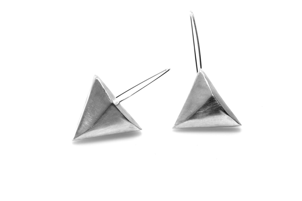 Pyramid Earrings - Silver