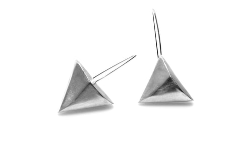 Pyramid Earrings - Silver