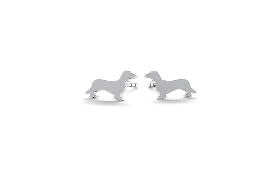 Tiny Dog Earrings - Silver