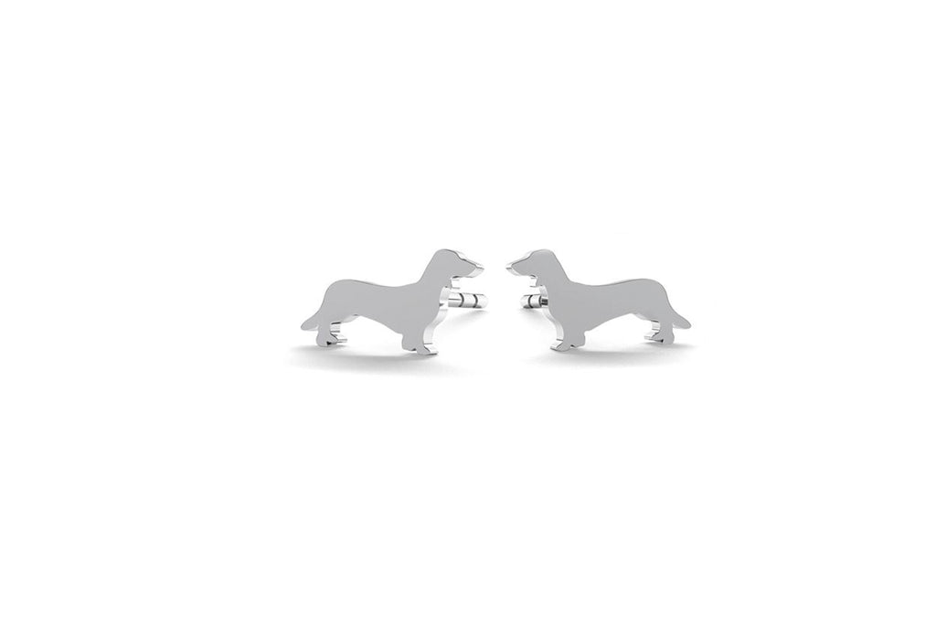 Tiny Dog Earrings - Silver