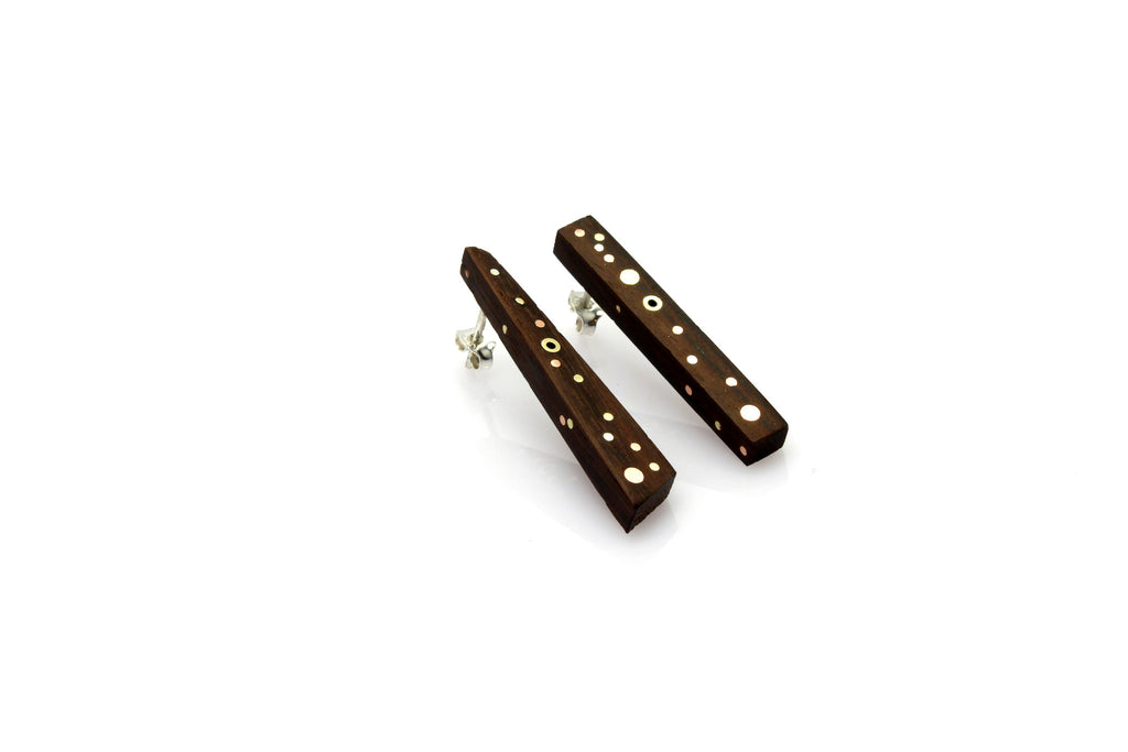 Galaxy Earrings - Wood