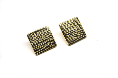 Grid Earrings - Gold plated