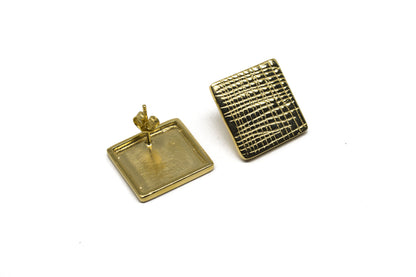 Grid Earrings - Gold plated