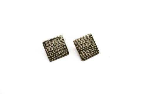 Grid Earrings - Gold plated