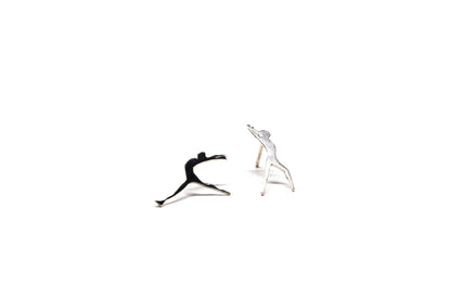 Gymnastics Earrings - Silver