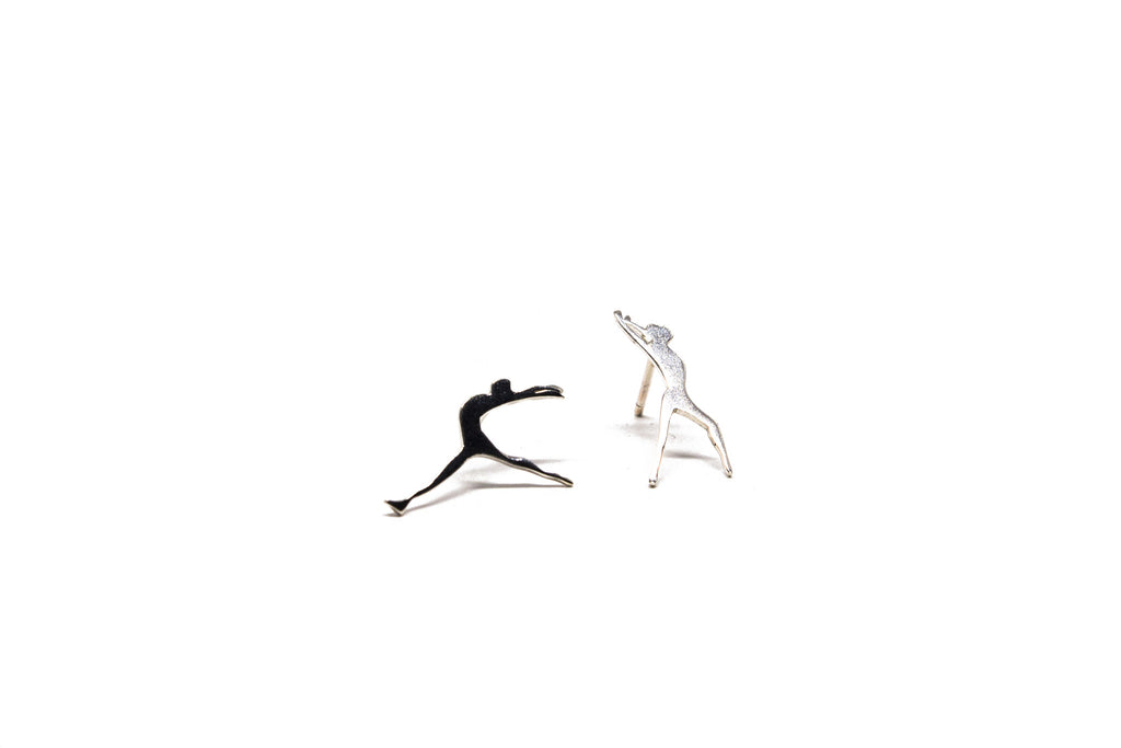 Gymnastics Earrings - Silver