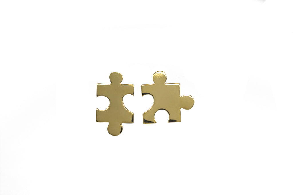 Puzzle Earrings - Gold plated