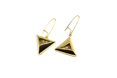 Pyramid Earrings - Gold plated
