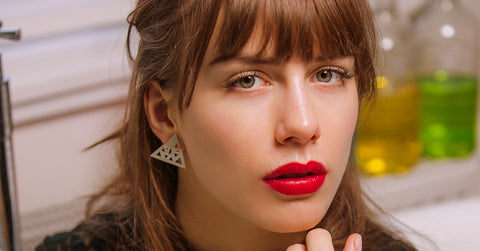 Triangular Double Earrings - Gold Plated