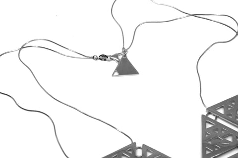 Triangular 7x Necklace - Silver