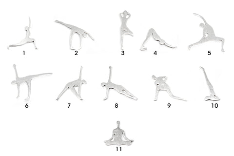 Tiny Yoga Pendants - Silver