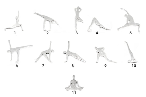 Tiny Yoga Earrings - Silver