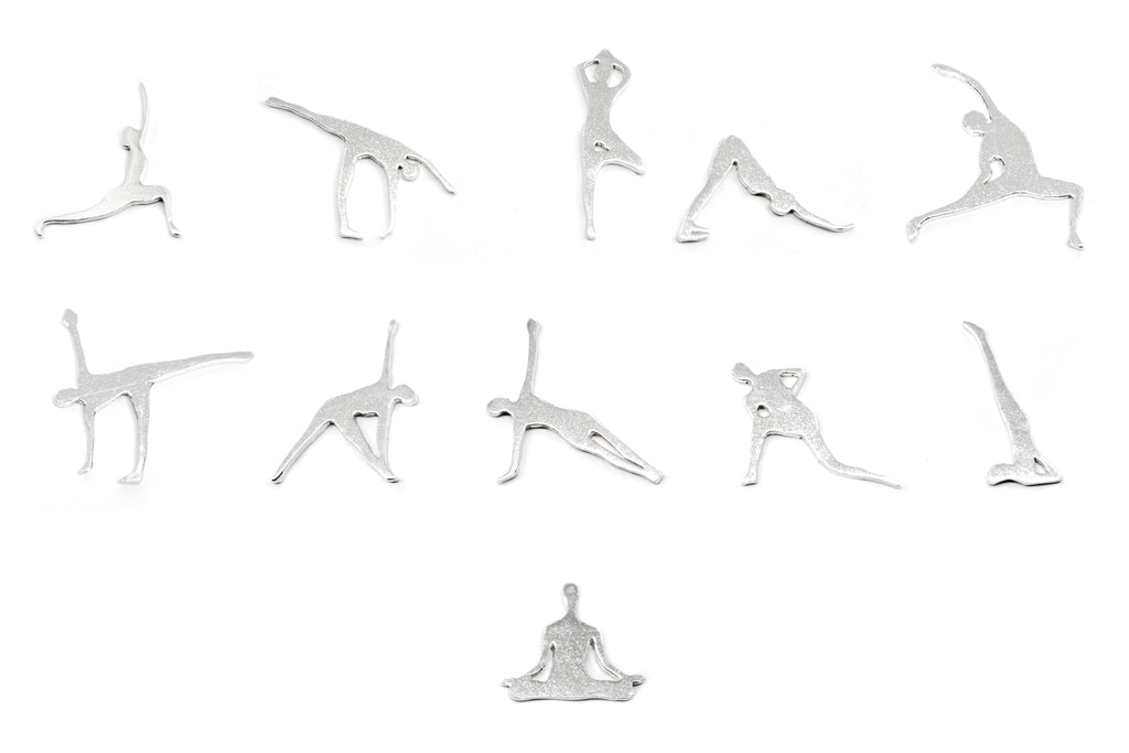 Tiny Yoga Earrings - Silver