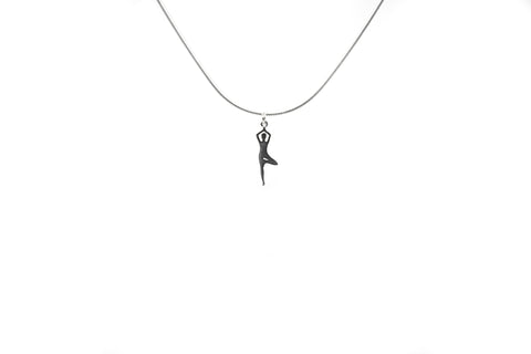 Tiny Yoga Pendants - Silver